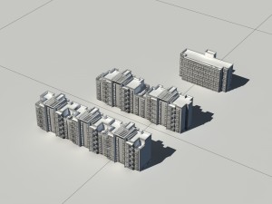 city construction - large real estate residences 90 Modello 3D