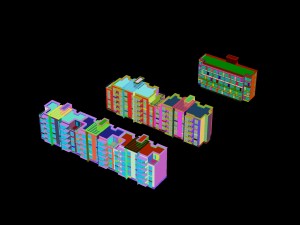 city construction - large real estate residences 90 Modello 3D