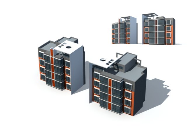 city construction - large real estate residences 92 Modelo 3D .c4d .max .obj .3ds .fbx .stl .blend 
