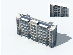 şehir inşaatı - b&uuml;y&uuml;k gayrimenkul konutları 93 3D Model