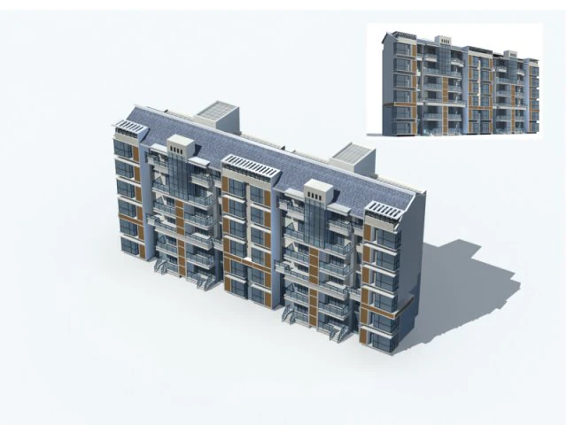 city construction - large real estate residences 94 3D Model .c4d .max .obj .3ds .fbx .stl .blend 