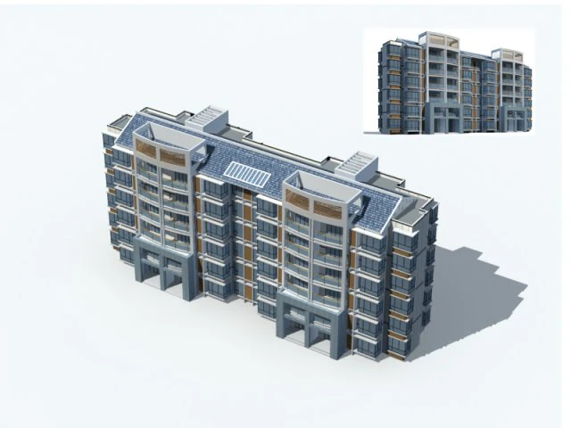 city construction - large real estate residences 95 3D Model .c4d .max .obj .3ds .fbx .stl .blend 