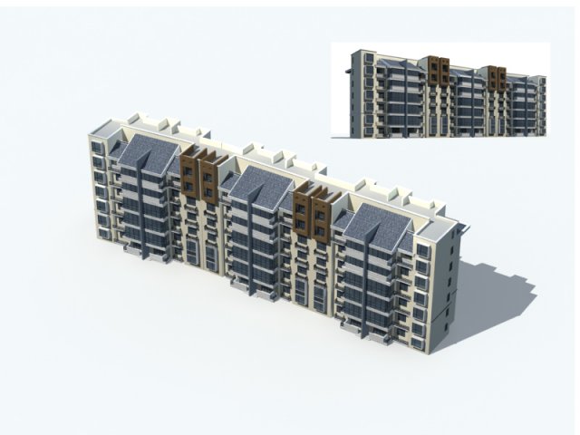 city construction - large real estate residences 99 3D Model .c4d .max .obj .3ds .fbx .stl .blend