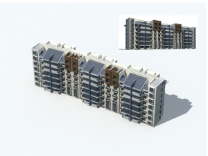 city construction - large real estate residences 99 3D Model