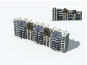 city construction - large real estate residences 99 3D Model