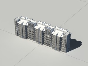 city construction - large real estate residences 99 3D Model
