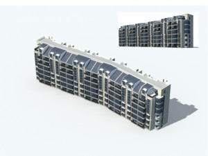 city construction - large real estate residences 100 Modèle 3D