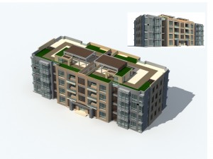 city construction - large real estate residences 104 Modèle 3D