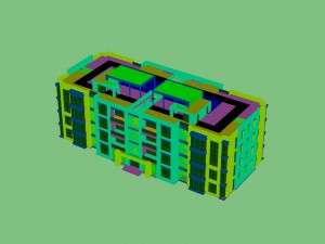 city construction - large real estate residences 104 Model 3D