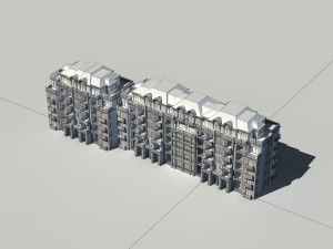 city construction - large real estate residences 106 3D Модель