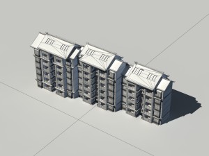 city construction - large real estate residences 107 Modello 3D