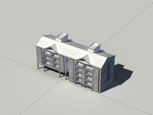 city construction - large real estate residences 108 Modèle 3D