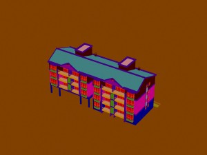 city construction - large real estate residences 108 Modèle 3D