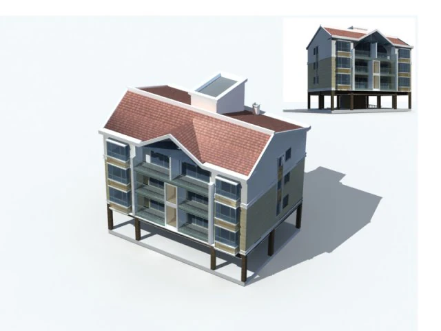 city construction - large real estate residences 109 3D Model .c4d .max .obj .3ds .fbx .stl .blend 