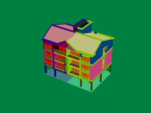 city construction - large real estate residences 109 Model 3D