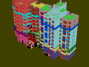 city construction - large real estate residences 110 Modèle 3D