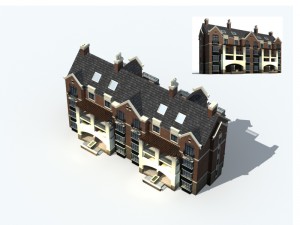 city construction - large real estate residences 353 3D-Modell