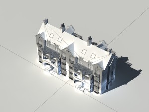 city construction - large real estate residences 353 3D Модель