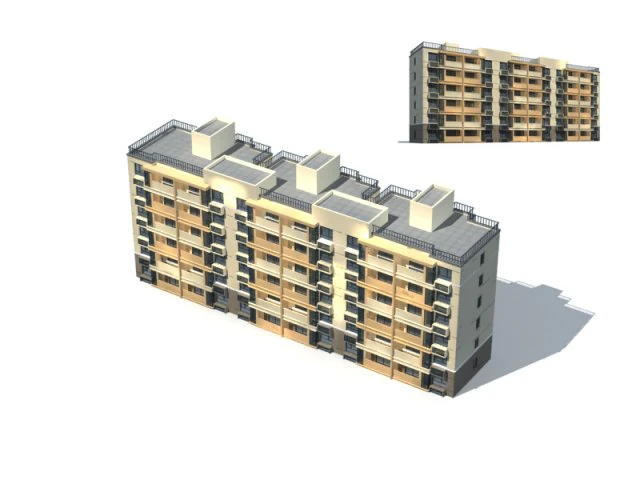 city construction - large real estate residences 354 3D Model .c4d .max .obj .3ds .fbx .stl .blend 