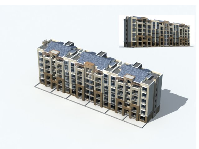 city construction - large real estate residences 355 Modello 3D .c4d .max .obj .3ds .fbx .stl .blend 