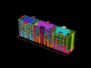 city construction - large real estate residences 355 Modello 3D