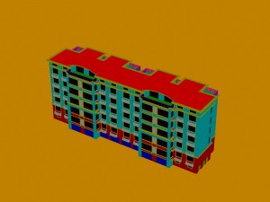 city construction - large real estate residences 357 Modèle 3D