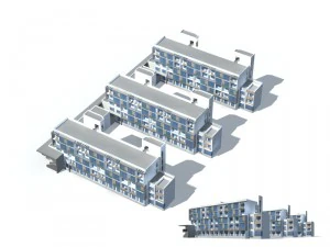 city construction - large real estate residences 454 3D Model