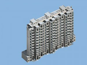 Architekturentwurf des B&uuml;rogeb&auml;udes der Stadtverwaltung - 44 3D Modell