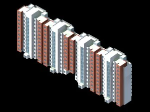 desain arsitektur gedung perkantoran pemerintah kota - 103 Model 3D