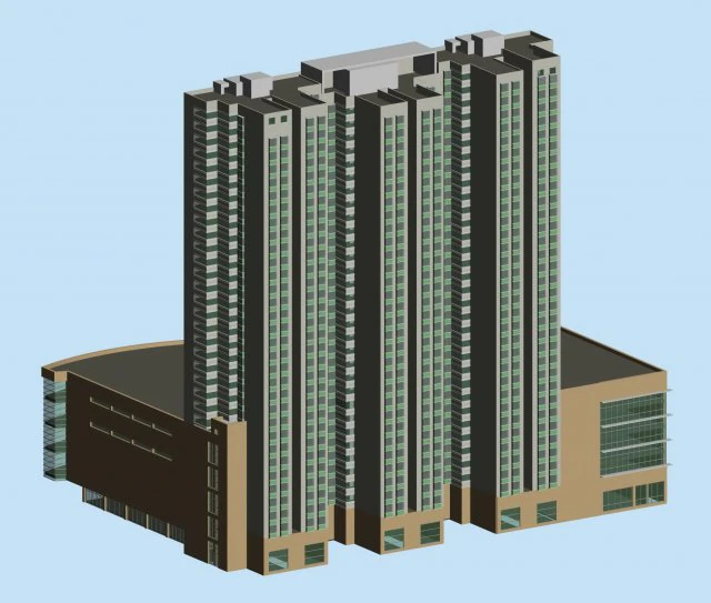 city government office building architectural design - 110 3D Model .c4d .max .obj .3ds .fbx .stl .blend