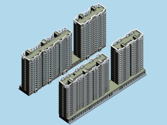 city government office building architectural design - 136 3D Model .c4d .max .obj .3ds .fbx .stl .blend