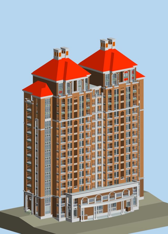 city government office building architectural design - 152 Modello 3D .c4d .max .obj .3ds .fbx .stl .blend 