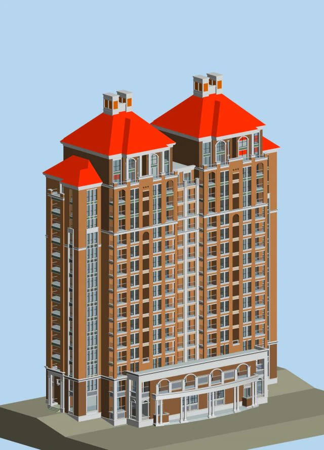 city government office building architectural design - 152 3D Model .c4d .max .obj .3ds .fbx .stl .blend