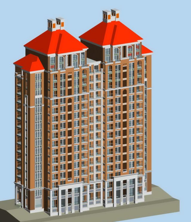 city government office building architectural design - 153 3D Модель .c4d .max .obj .3ds .fbx .stl .blend 