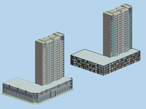 şehir h&uuml;k&uuml;met dairesi binası mimari tasarımı - 154 3D Model