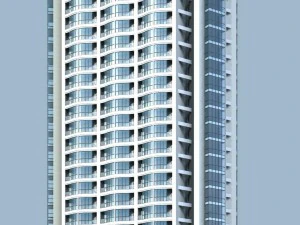 conception architecturale d'un immeuble de bureaux du gouvernement de la ville - 155 Modèle 3D