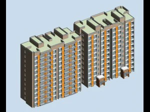 conception architecturale d'un immeuble de bureaux du gouvernement de la ville - 156 Modèle 3D