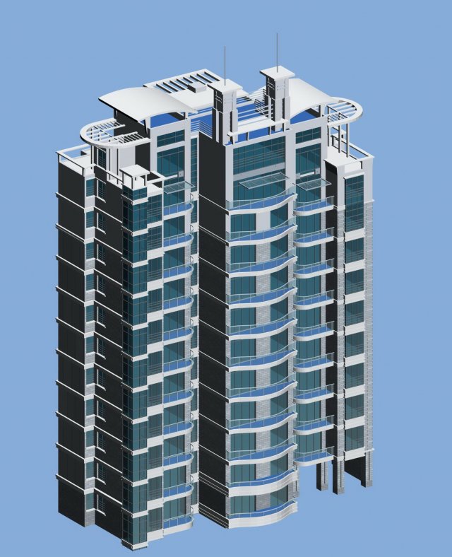 city government office building architectural design - 161 3D Model .c4d .max .obj .3ds .fbx .stl .blend 