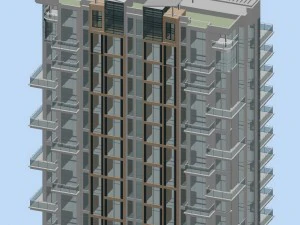 conception architecturale d'un immeuble de bureaux du gouvernement de la ville - 162 Modèle 3D