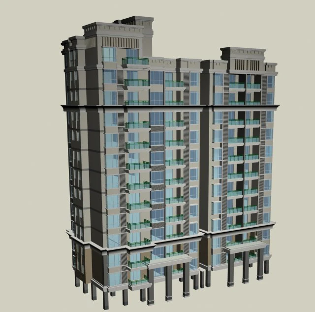 city government office building architectural design - 163 3D Model .c4d .max .obj .3ds .fbx .stl .blend