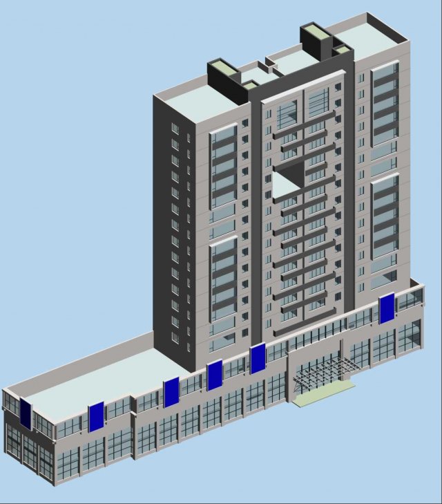 city government office building architectural design - 165 3D Модель .c4d .max .obj .3ds .fbx .stl .blend 