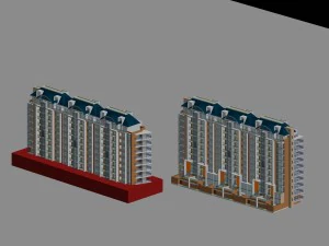 şehir h&uuml;k&uuml;met dairesi binası mimari tasarımı - 173 3D Model