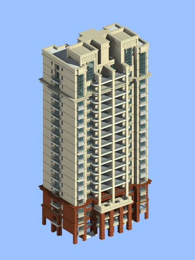 city government office building architectural design - 174 3D Model .c4d .max .obj .3ds .fbx .stl .blend 