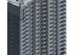 शहर के सरकारी कार्यालय भवन का वास्तुशिल्प डिजाइन - 193 3D मॉडल