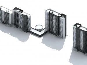 Progettazione architettonica dell'edificio per uffici del governo della citt&agrave; - 227 Modello 3D