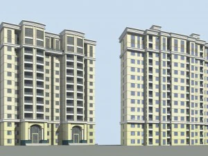 conception architecturale d'un immeuble de bureaux du gouvernement de la ville - 228 Modèle 3D