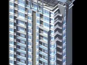 शहर के सरकारी कार्यालय भवन का वास्तुशिल्प डिजाइन - 232 3D मॉडल