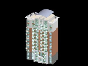 Progettazione architettonica dell'edificio per uffici del governo della citt&agrave; - 259 Modello 3D