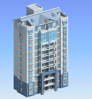 city government office building architectural design - 327 3D Модель .c4d .max .obj .3ds .fbx .stl .blend 