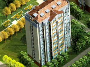 Progettazione architettonica dell'edificio per uffici del governo della citt&agrave; - 340 Modello 3D